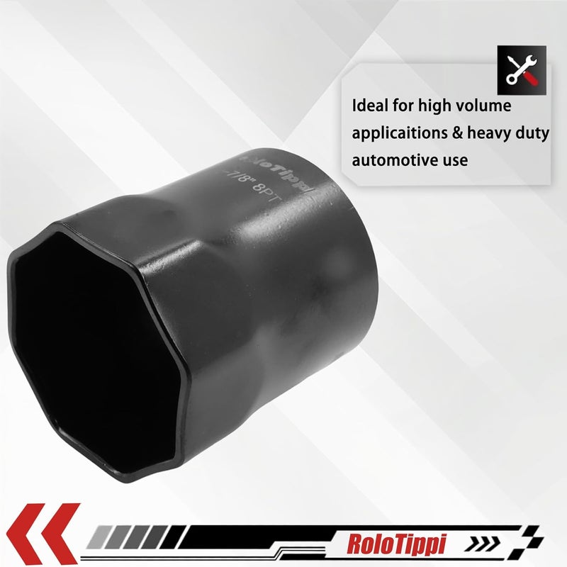 RoloTippi 2-7/8-Inch 8 Point Wheel Bearing Locknut Socket, 3/4-Inch Drive, for Axle Nut Socket, Remove and Install Wheel Bearing Nuts, Carbon Steel, Powder-Coated (2-7/8" 8PT, 3/4" Drive) - Image 5